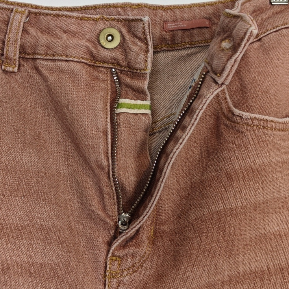 ANTHROPOLOGIE PILCRO The Vintage Straight Brown/Pink Busted Knees Jeans Size 30 - Picture 7 of 16